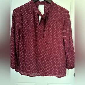 Maroon polka dot blouse